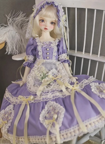 ドール用服 ドレス パープル 【朝霧丁香】 女の子用 YOSD/MSD/kumakoサイズ人形用 BJD
