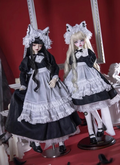 ドール用服 ドレス メイド服 ブラック 女の子用 MSDサイズ人形用 球体関節人形 BJD