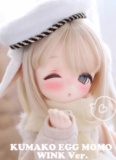 即納ドール用ヘッド【EGG Momo】WINKヘッド 顔メイク済 1/3サイズ 球体関節人形用 BJD