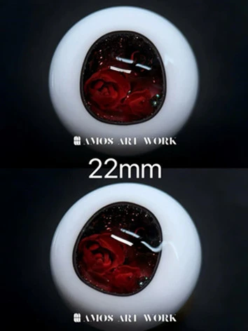 残り1ペアのみ ドール用アイ レジンアイ 薔薇 樹脂アイ レッド 22mmサイズ MDD/BJD 球体関節人形用【30】