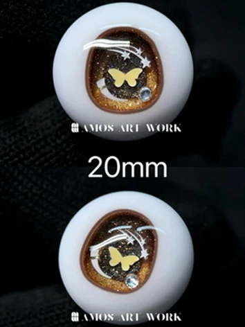 残り1ペアのみ ドール用アイ レジンアイ 【帝王蝶】 樹脂アイ ブラウン 20mmサイズ MDD/BJD 球体関節人形用