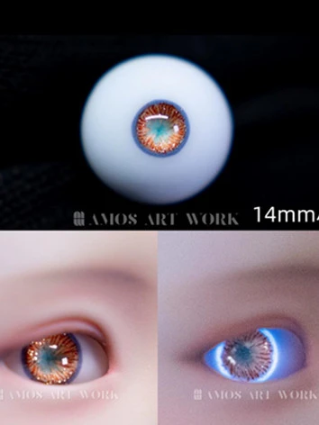 one off ドール用アイ レジンアイ 夜光【X】樹脂アイ オレンジ 14mmサイズ BJD DOLL