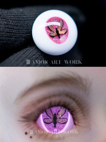 one off ドール用アイ レジンアイ 【夜光】 樹脂アイ ピンク 20mmサイズ MDD/BJD 球体関節人形用