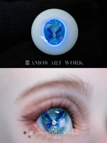 one off ドール用アイ レジンアイ 【夜光】 樹脂アイ ブルー 20mmサイズ MDD/BJD 球体関節人形用