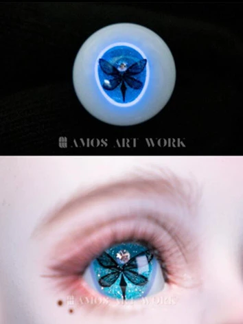 one off ドール用アイ レジンアイ 【夜光】 樹脂アイ ブルー 20mmサイズ MDD/BJD 球体関節人形用
