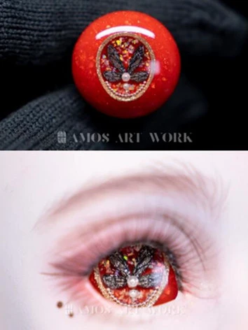 one off ドール用アイ レジンアイ【嫁裳】樹脂アイ レッド 20mmサイズ BJD DOLL 球体関節人形用