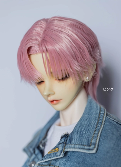 ドール用ウィッグ  ブルー ピンク  高温糸 男の子用 MSD/小顔SD/SDサイズ人形用 BJD用 xc