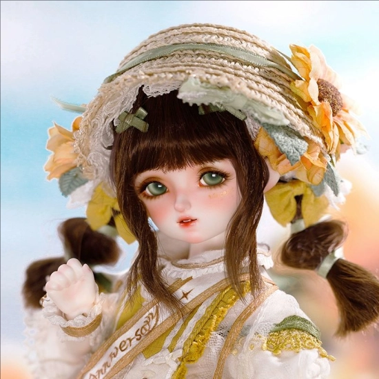 ドール用ヘッド Vincent's Flower 向日葵 mini-Sunny 開け目タイプ 頭囲：16.3cm 首周り：5.9cm YOSDサイズ用  球体関節人形 BJD - Legenddoll通販店