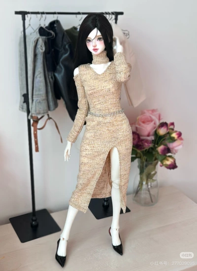 BJD Clothes Girl Oatmeal Dress for SD Size Ball-jointed Doll