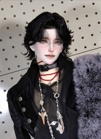 即納 枭ヘッド【微笑み版】顔メイク済 牡丹白肌 70サイズ用 機械関節人形 BJD【Redgi自制】