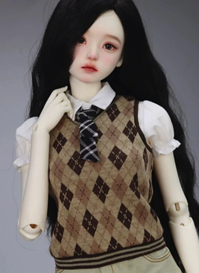 BJD Clothes Preppy Argyle Vest for  1/6 1/4 1/3 Ball-jointed Doll