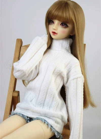 BJD Clothes Turtleneck Cable Knit Sweater for 1/6 1/4 1/3 SD17 70cm Ball-jointed Doll