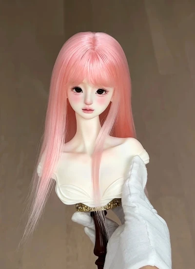 BJD Wig Long Pink High Layers Hair for 1/6 1/4 1/3 Ball-jointed Doll