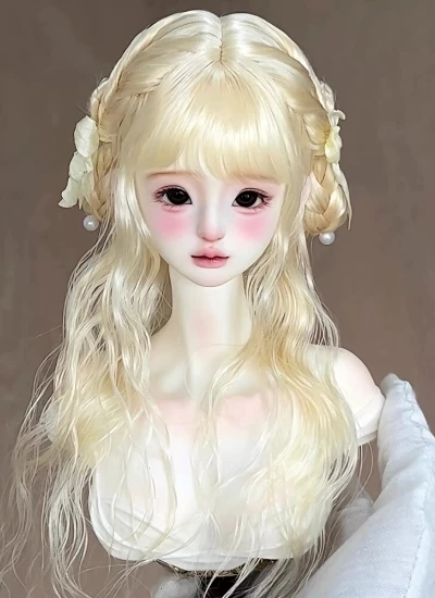 ドール用ウィッグ モヘア ゴールド スタイリングあり SD/小顔SD/MSD/YOSDサイズ人形用 BJD