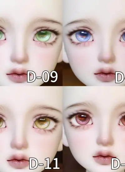ドール用アイ レジンアイ グリーン ブルー ピンク 12mm/14mm/16mm/18mmサイズ人形用 BJD用【D09-12】