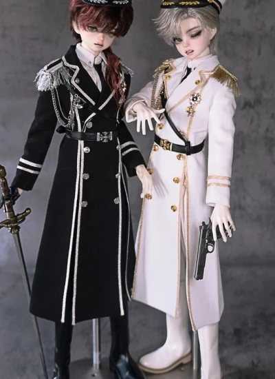 BJDドール用服 軍装セット 【猎光行动2.0】ブラック ホワイト 大MSDサイズ人形用