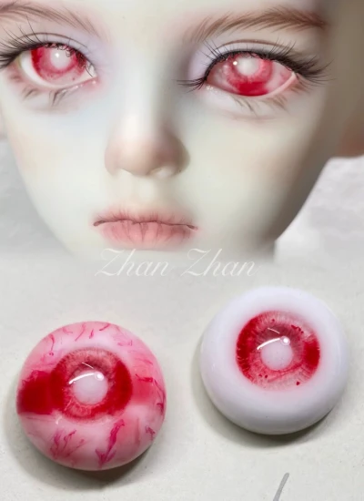 ドール用アイ 石膏アイ レッド 8mm/10mm/12mm/14mm/16mm/18mm BJD