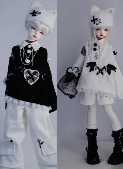 ドール用服 衣装セット 白黒 YOSD/MSD/1/5サイズ 男の子用 女の子用 球体関節人形用 BJD用