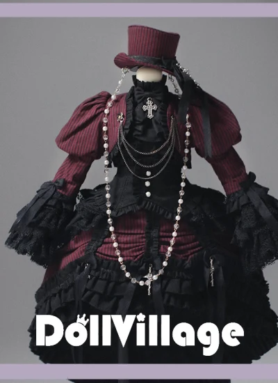 【期間＆数量限定】ドール用服【莉莉丝Ⅱ--鬼牙Klara】オフィシャル衣装 ブラック+レッド 女の子用 1/4サイズ 球体関節人形用 BJD用