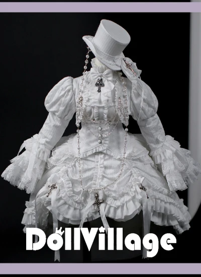 【期間＆数量限定】ドール用服【莉莉丝Ⅱ--鬼牙Klara(Silver-white )】オフィシャル衣装 シルバーホワイト 女の子用 1/4サイズ 球体関節人形用 BJD用