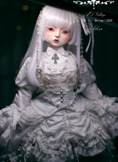 【期間＆数量限定】ドールフルセット【莉莉丝Ⅱ--鬼牙Klara (Silver white)】女の子 41cm 球体関節人形 BJD