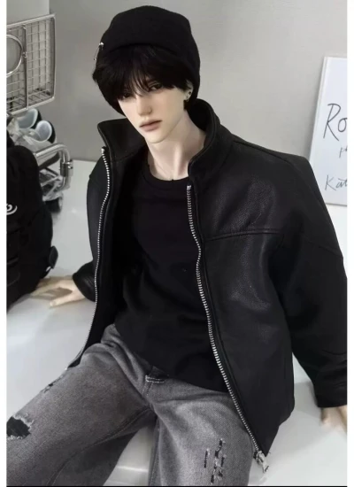 ドール用服 ジャケット 上着 コート ブラック   ID75 YC77サイズ 球体関節人形用 BJDDOLL【雨中曲】