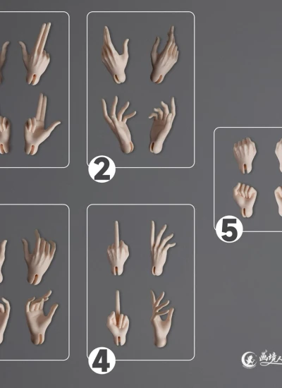 ドールボディ用 ハンドパーツ 75薄肌体用  球体関節人形用  BJD用