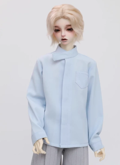 ドール用服 シャツ ライトブルー A518 ID75/Loongsoul73/POPO68/SD/SD10/MSDサイズ 男の子用 球体関節人形用 BJD用