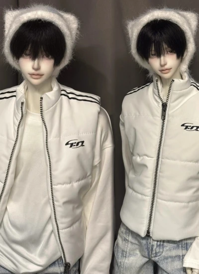 ドール用服 冬ベストブラック ホワイト ベージュ グレー YOSD/MSD/SD17/75サイズ 男の子用 球体関節人形用 BJD用