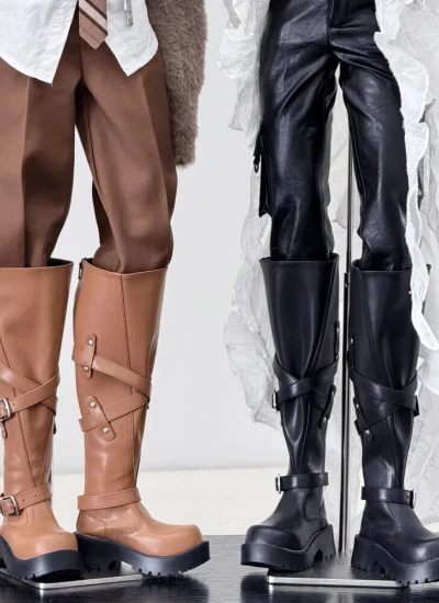 BJDドール用 ブーツ お靴 ブラック ブラウン 75サイズ人形用