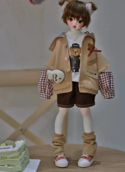 ドール用服 ベージュ ブラウン MSDサイズ 男の子用 女の子用 球体関節人形用 BJD用