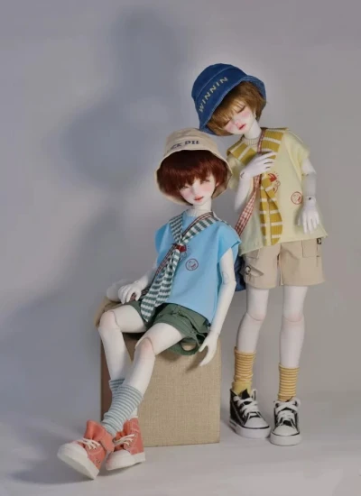 ドール用服 ブルー イェロー セットアップ YOSD/1/5/MSDサイズ 男の子用 女の子用 球体関節人形用 BJD用