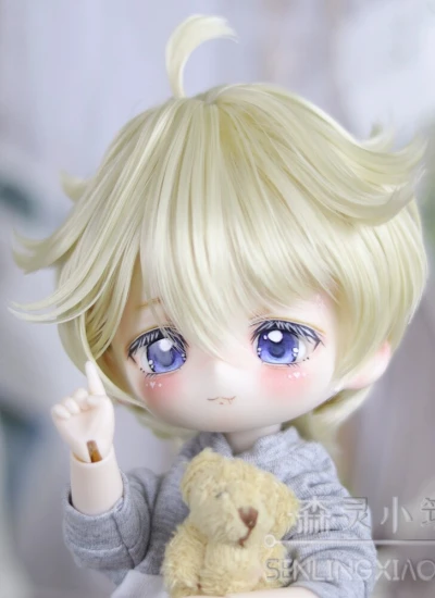 ドール用ウィッグ ショート スタイルあり ホワイト パープル ブルー オレンジ ゴールド ブラック ブラウン ピンク グリーン グレー シルバー YOSD/MSD/小顔SD/SDサイズ 男の子用 球体関節人形用