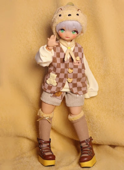 ドール用服 ブラウン アップ MSDサイズ 球体関節人形用 BJD用