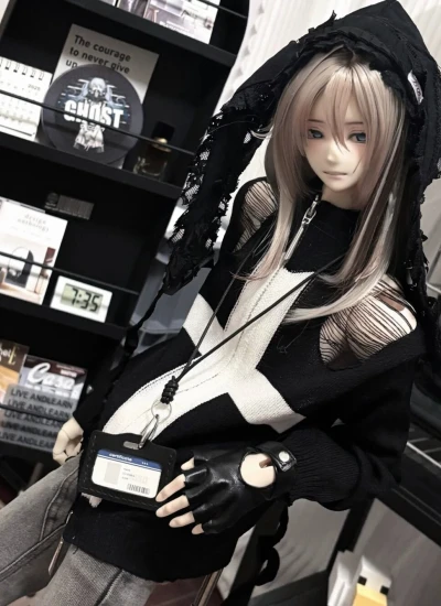 ドール用服 単品『十字架の穴あきセーター』アビー風セーター アイテム ブラック 70cm/75cmサイズ人形用 球体関節人形 BJDDOLL