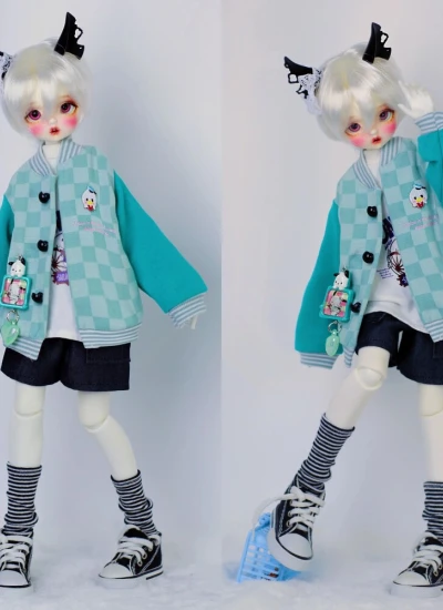 ドール用服 グリーン セットアップ MSDサイズ 球体関節人形用 BJD用