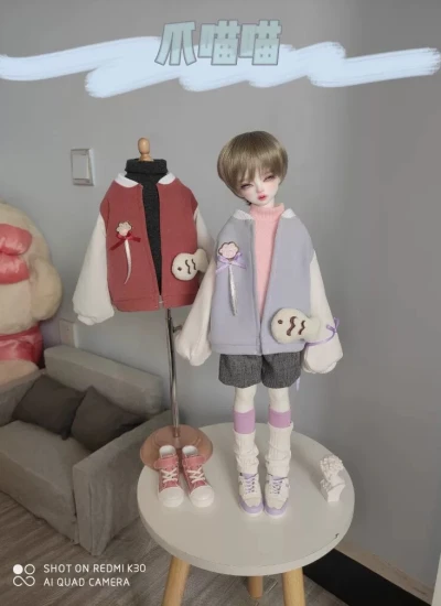 ドール用服 レッド パープル セットアップ MSDサイズ 球体関節人形用 BJD用