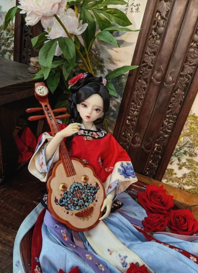 BJDドール用 楽器 中国琵琶 撮影用 SD/70/75/80サイズ人形通用