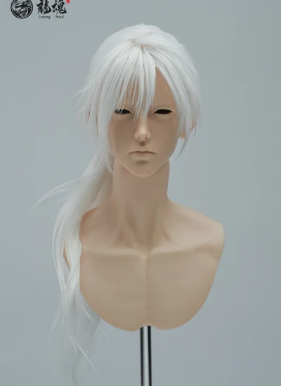 【期間限定】ドール用ウィッグ 陇中杂记-百秽屠(Bǎi Huì Tú)用 ホワイト SDサイズ 男の子用 BJD用 HWG3-S0059（77CM）