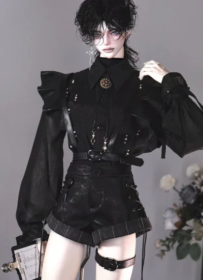 ドール用服 洋服セット ブラック 68/70/73/75/77cm人形用 球体関節人形用 BJD用【夜狸】