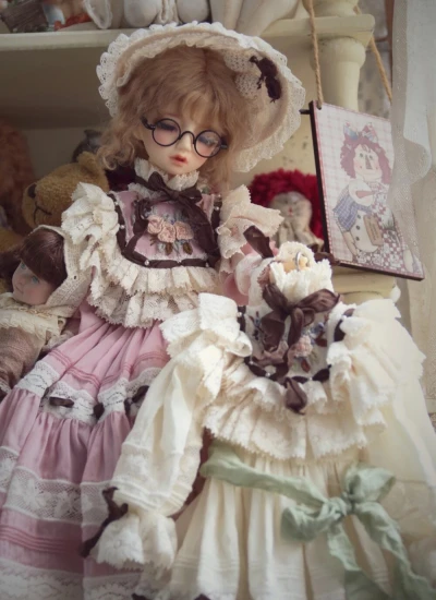 ドール用衣装セット ドレス 森ガール ピンク 女の子用 SD/MSDサイズ 球体関節人形用 BJDDOLL