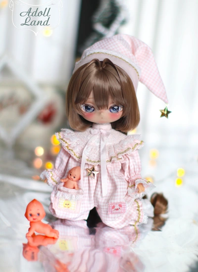 ドール用服 ピンク Star Candy (Strawberry)-Crispy Cat Suオフィシャル衣装  23cm 球体関節人形用 BJD用