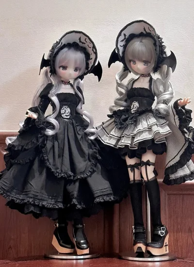 BJDドール用服 【小蝙蝠】 ブラック  MSDサイズ人形用 女の子用xiaxia手作り