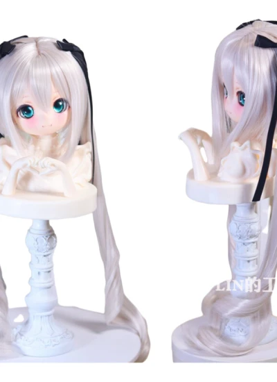ドール用ウィッグ ロングツインテール  SDサイズ人形用 高温糸 BJD DOLL