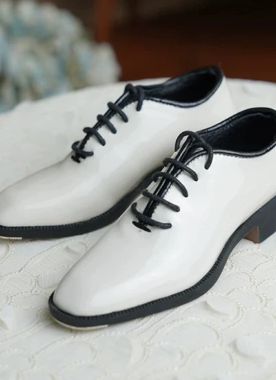 ドール用お靴 ブラック ホワイト  男の子用 75サイズ人形用 球体関節人形用 BJD用