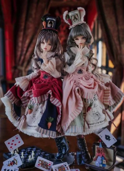 BJDドール用服 【オレンジオペラ】 レッド ピンク MSDサイズ人形用 女の子用xiaxia手作り