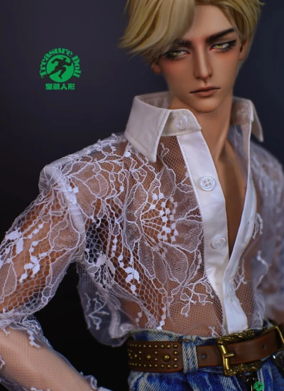 ドール用服 シャツ ホワイト ブラック 75-77cmサイズ用 球体関節人形用 BJD用