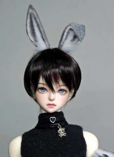 ドール用耳パーツ 立ち耳ウサギ カチューシャ/磁石 獣耳 SD/小顔SD/MSD/YOSDサイズ 球体関節人形用 BJD用