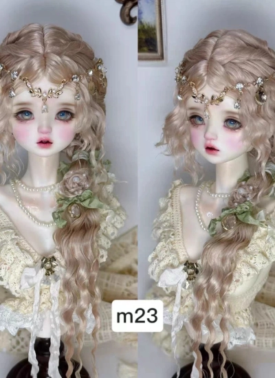 ドール用ウィッグ モヘア スタイルあり ブラック ゴールド 亜麻色 ワインレッド ブラウン MSD/小顔SD/SDサイズ人形用 BJD用