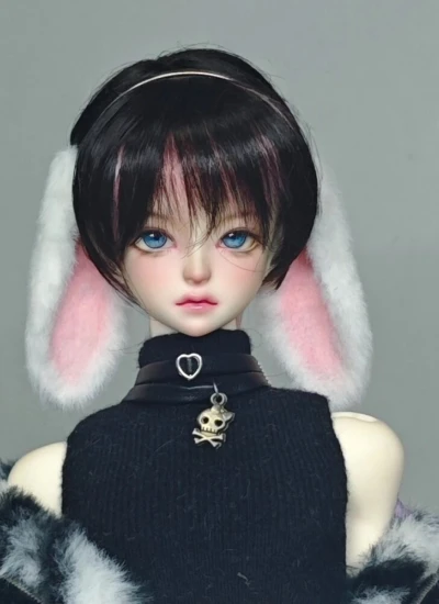 ドール用耳パーツ 垂れ耳ウサギ カチューシャ/磁石 獣耳 SD/小顔SD/MSD/YOSDサイズ 球体関節人形用 BJD用